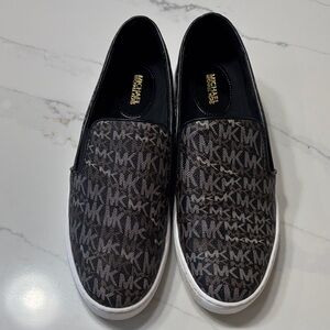 Michael Kors Black and Brown Slip-On Sneakers